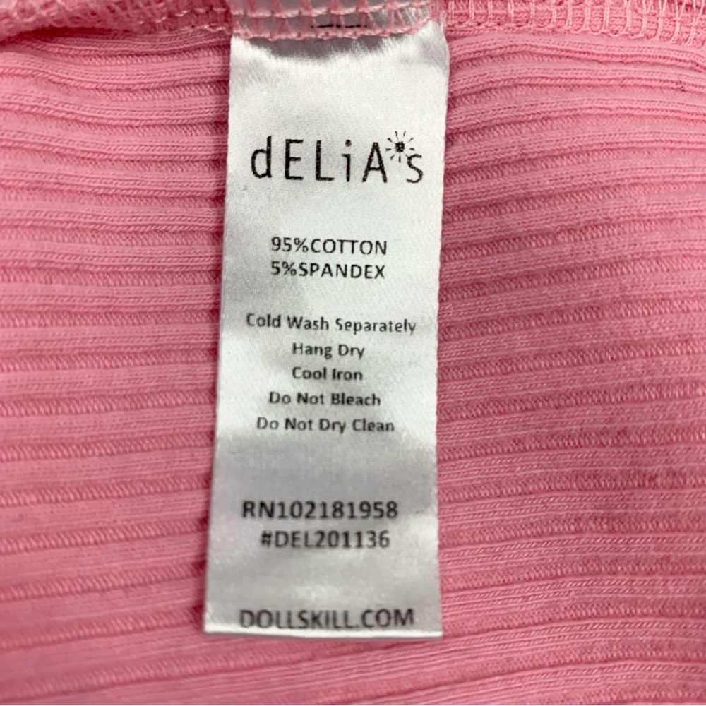 Delia’s Pink Flamingo Ribbed Crop Tank Top - Picture 6 of 6